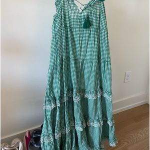 J. Crew Green Gingham Maxi Dress spring/summer